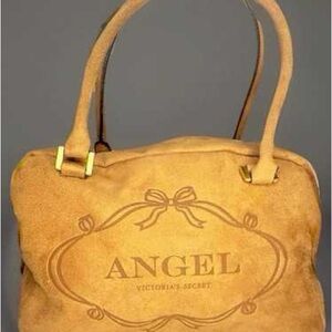 Victoria's Secret Tan Suede Angel Shoulder Bag
